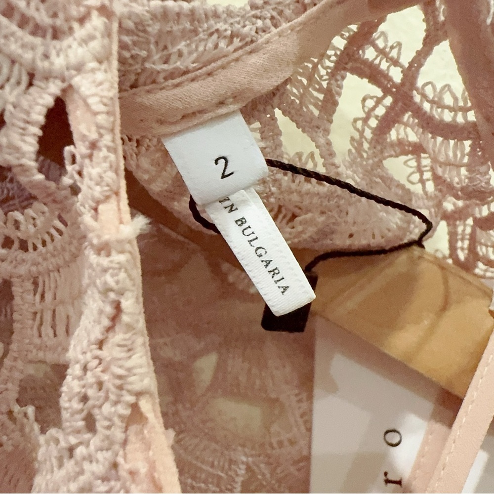 Sandro Pink Embroidered Sleeveless Lace Mini Dress with Plated Hem Size 2 NWT - Picture 9 of 11